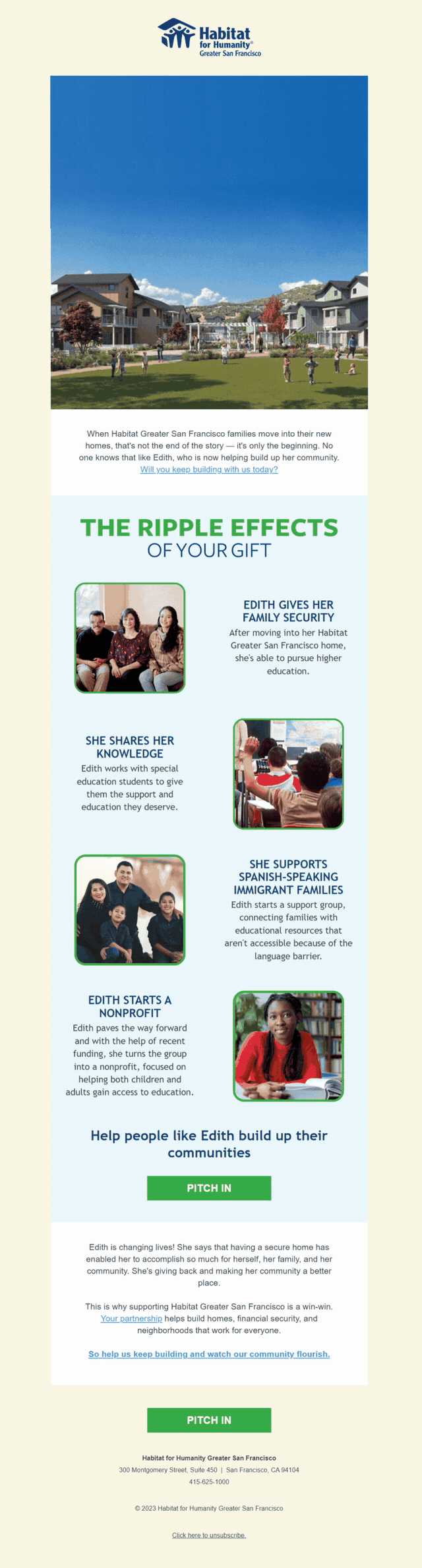 A visual email for Habitat for Humanity.